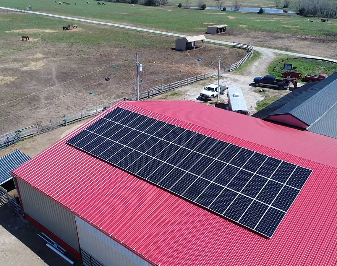 Commercial Farm Miller Missouri Roof Solar Panel Installation